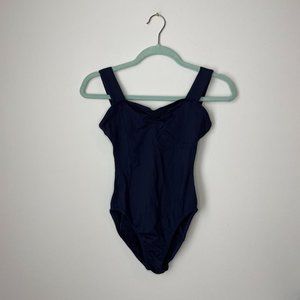 Blue Sleeveless Bodysuit with Sweetheart Neckline